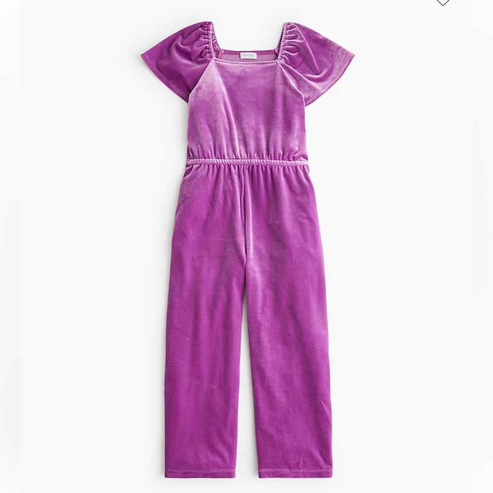 NWT JCrew Velvet Flutter-Sleeve Jumpsuit, 14